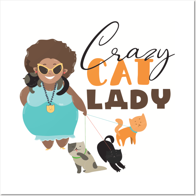 Crazy Cat Lady Wall Art by VintageArtwork